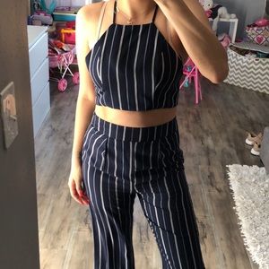 Navy blue & stripes matching set. FASHIONNOVA